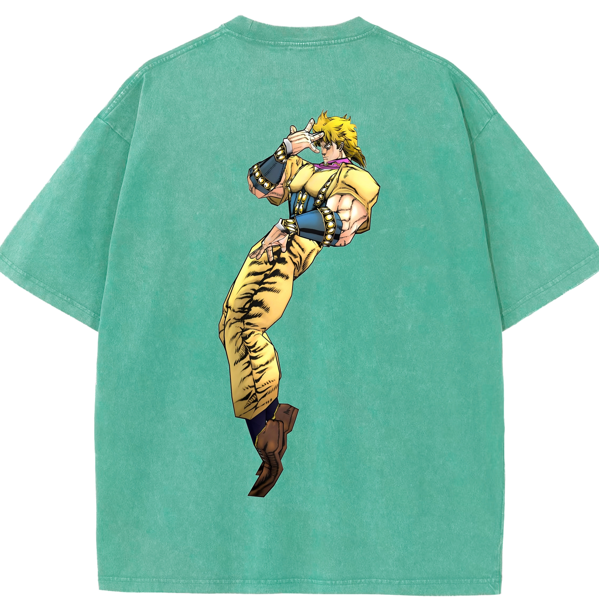 （画像用） ジョジョの奇妙な冒険 ディオ?ブランドー JoJo's Bizarre Adventure Dio Brando 綿100% ヴィンテージ風 半袖Tシャツ（背面プリント）